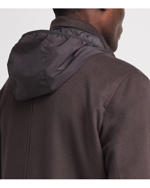 Herno Brown Virgin Wool-Cashmere Field Jacket for men