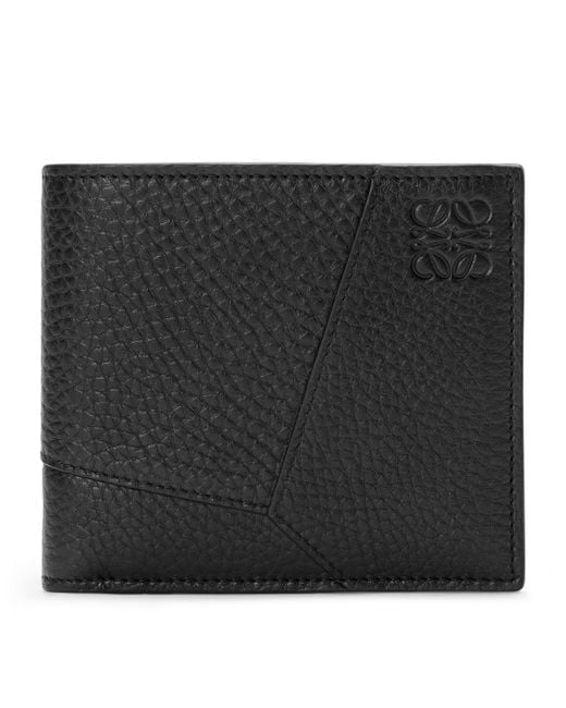 Loewe Black Grained Leather Puzzle Edge Wallet