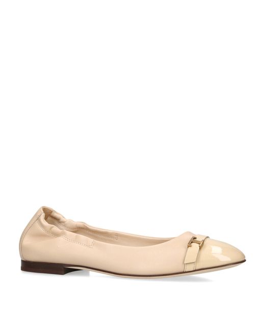 Tod's Natural Leather Ballerina Flats