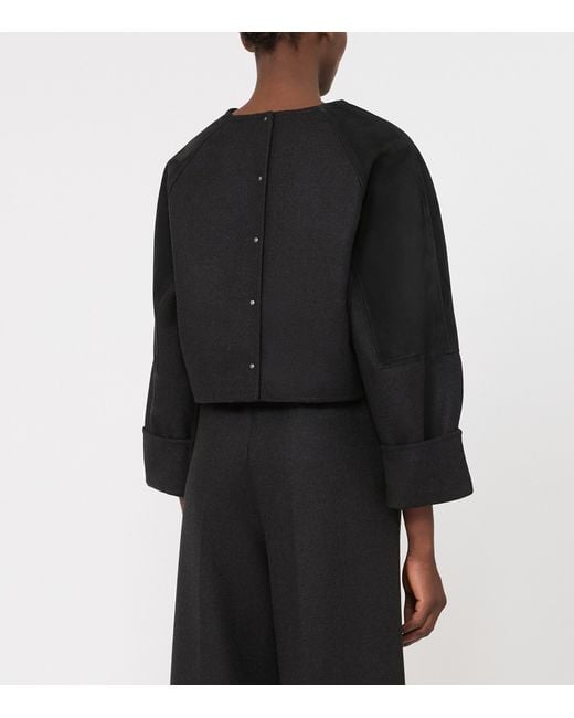 Max Mara Black Stretch-Virgin Wool Top