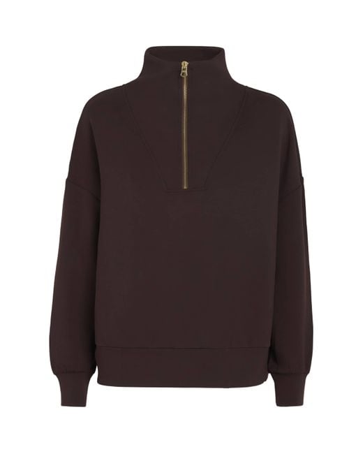 Varley Brown Doublesoft Hawley Half-Zip Sweatshirt