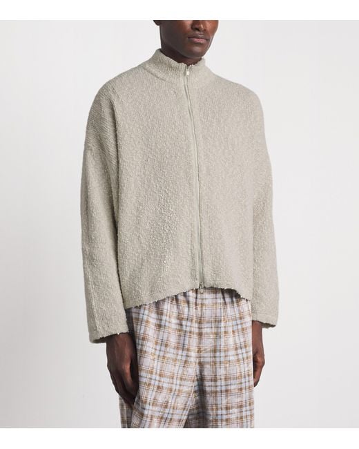 Picante Gray Boucle Hover Zip-Up Cardigan for men