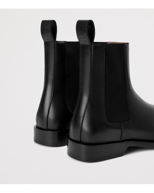 Loewe Black Leather Bobine Chelsea Ankle Boots for men