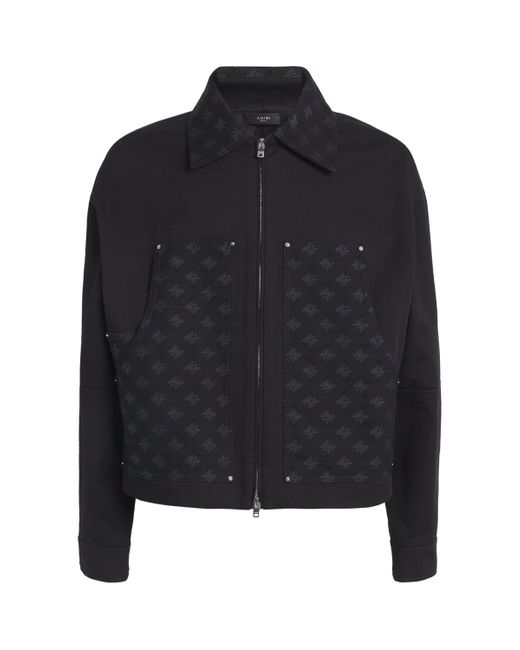 Amiri Black Cotton-Virgin Wool Monogram Work Jacket for men