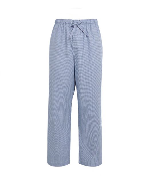 Derek Rose Blue Cotton Puppytooth Lounge Trousers for men