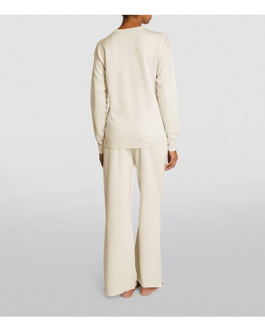 Olivia Von Halle White Silk-Blend Carmel Tracksuit