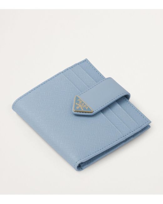 Prada Blue Saffiano Leather Bifold Wallet