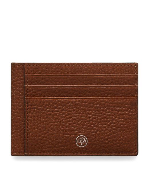 Mulberry Brown Grained Leather Card Holder