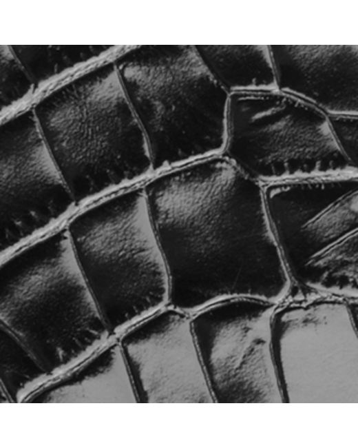 Aspinal Black Croc-Embossed Leather Bifold Wallet for men