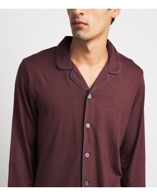 Derek Rose Purple Micro Modal Basel Pyjama Set for men