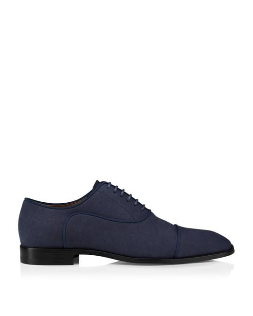 Christian Louboutin Blue Greggory Nubuck Leather Oxford Shoes