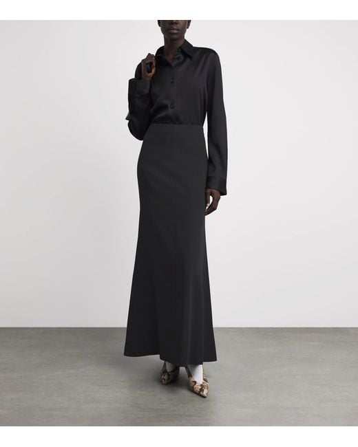 Jil Sander Black Back Split Maxi Skirt