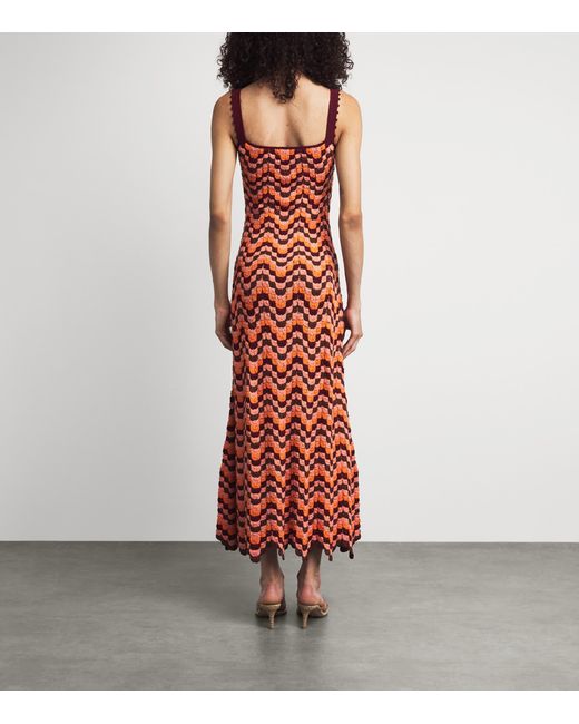 Escvdo Red Crochet Marea Maxi Dress