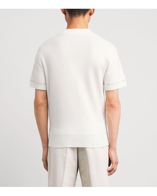 CHE White Casimir Henley Polo Shirt for men