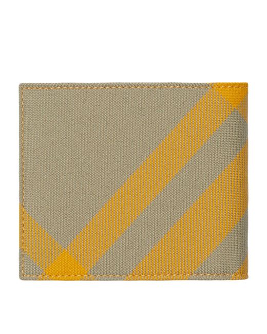 Burberry Yellow Jacquard Check Bifold Wallet for men