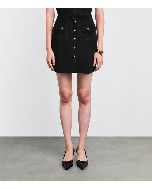 Claudie Pierlot Black Knitted Mini Skirt