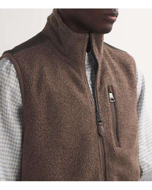 James Purdey & Sons Brown Fleece-Back Jersey Gilet for men