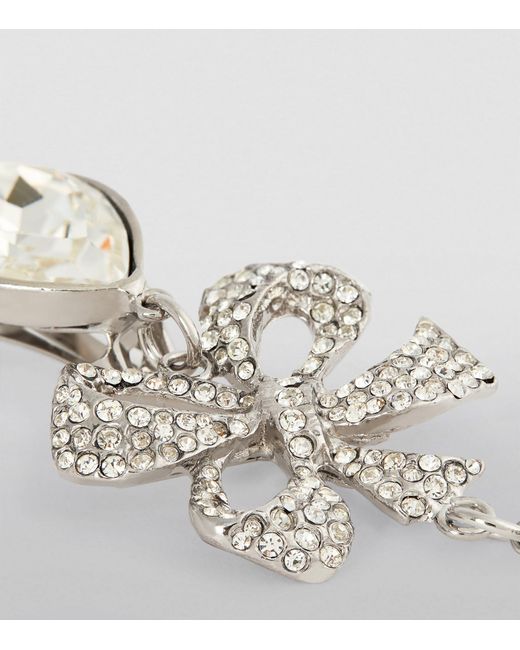 Alessandra Rich Metallic Bow-detail Clip-on Earrings