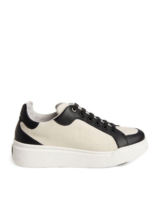 Max Mara Black Canvas-leather Sneakers