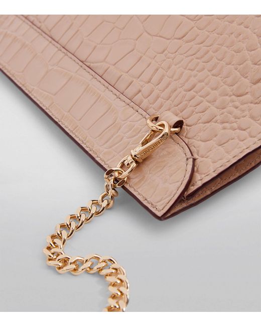 Strathberry Natural Leather Stylist Croc-effect Clutch Bag