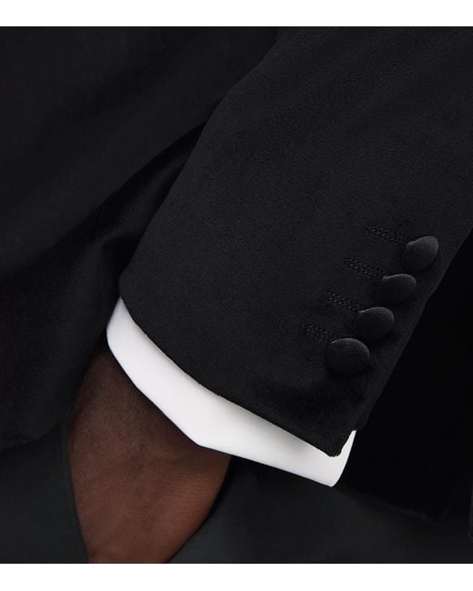 Pal Zileri Black Stretch-Cotton Double-Breasted Tuxedo Jacket for men