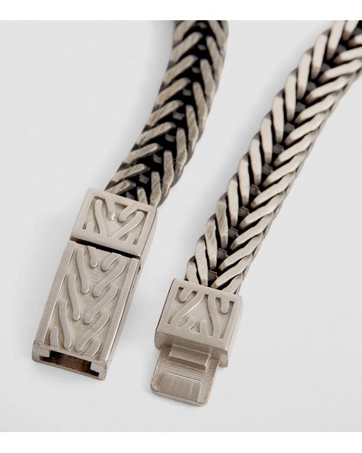 Tateossian Metallic Sterling Herringbone Chain Bracelet for men