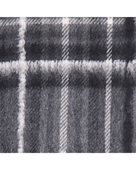 Johnstons Gray Cashmere-Silk Tartan Scarf for men
