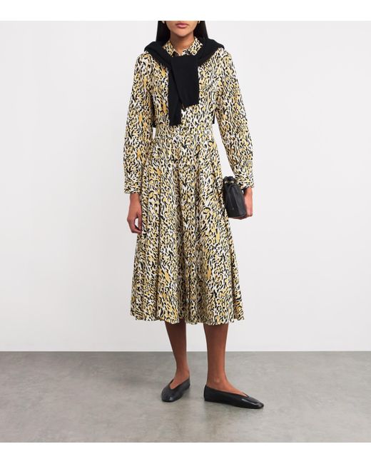 Maje Natural Leopard Print Midi Dress
