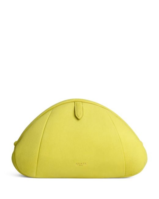 Alaïa Yellow Small Suede Purse Clutch Bag