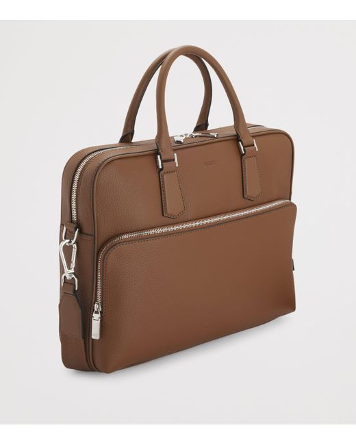 Boss Brown Logo-Emed Document Case for men