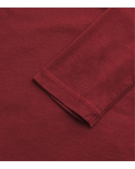 FRAME Red Supima Cotton Long-Sleeve T-Shirt