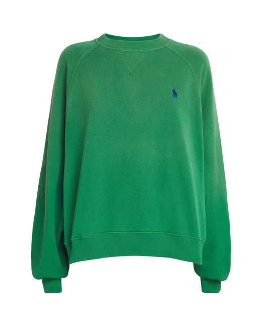 Polo Ralph Lauren Green Cotton-Blend Polo Pony Sweatshirt
