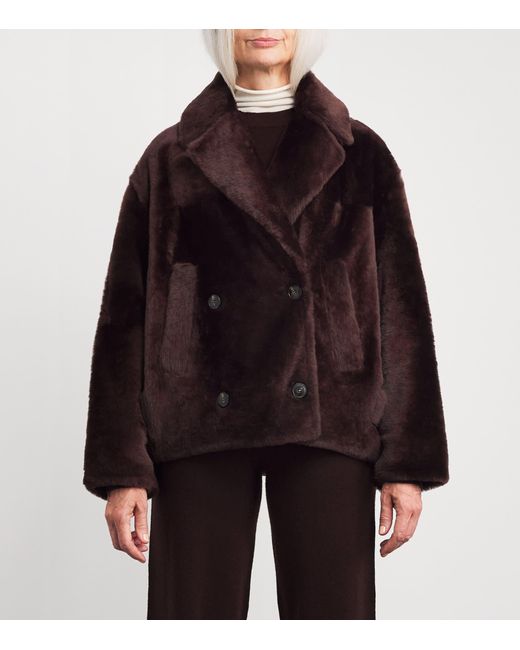 Yves Salomon Red Lacon Lambskin Jacket
