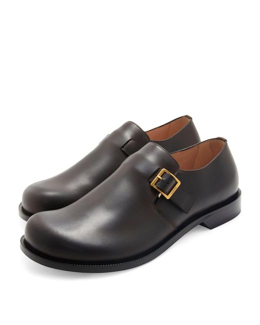 Loewe Black Leather Campo Monk Shoes for men