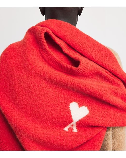 AMI Red Alpaca-Blend Ami De Coeur Sweater for men