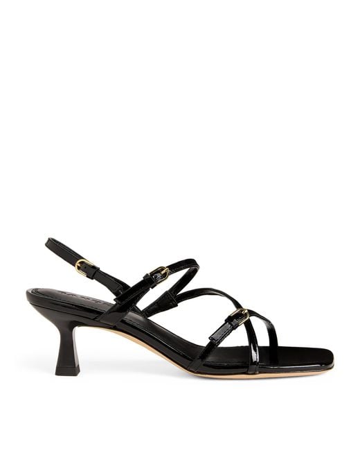 Sandro Black Leather Heeled Sandals