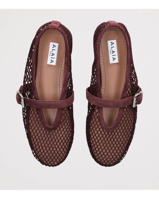 Alaïa Brown Mesh Ballet Flats