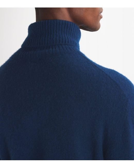 Tom Ford Blue Cashmere-Silk Sweater for men