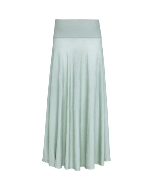 Alaïa Blue Virgin Wool Maxi Skirt