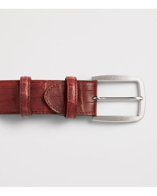 Elliot Rhodes Red Alligator Leather Belt for men