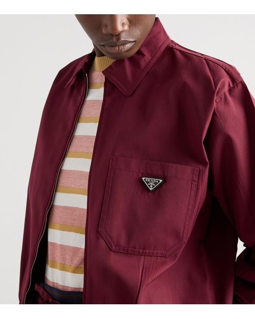 Prada Red Poplin Logo Jacket