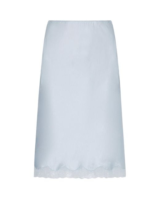 The Row Blue Irene Silk Slip Skirt