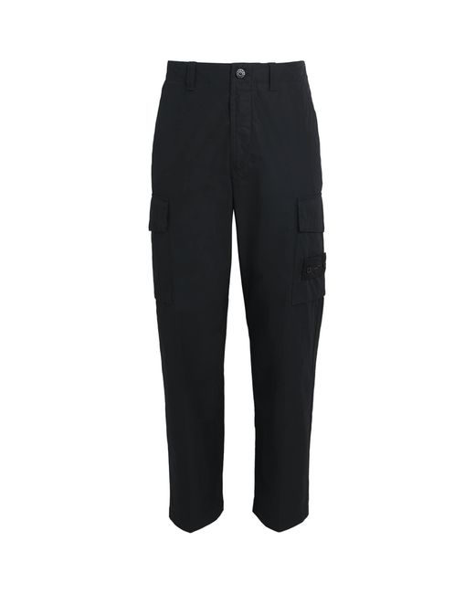 Stone Island Black Cotton-Canvas All-Weather Ghost Trousers for men