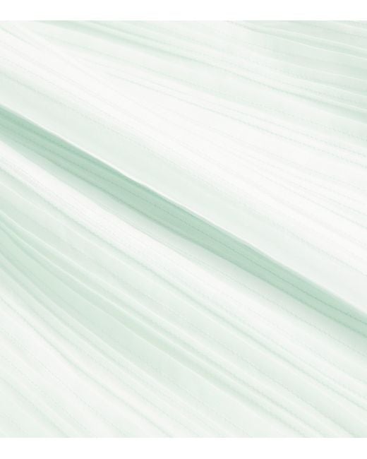 Jil Sander White Cotton Semi-Sheer Pleated Midi Dress