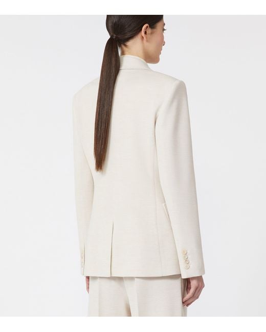 Max Mara White Virgin Wool Single-Breasted Blazer