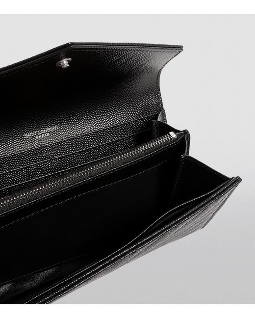 Saint Laurent Black Monogram Matelassé Large Flap Wallet