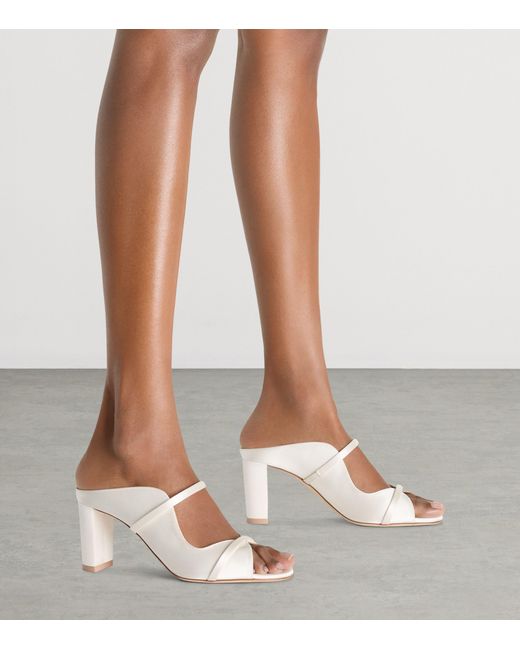Malone Souliers White Satin Norah Heeled Sandals 70