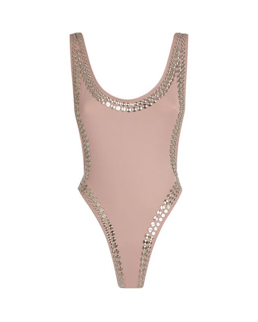 Norma Kamali Pink Marissa Stud One-piece Swimsuit