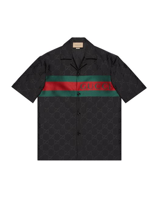 Gucci Black Nylon Gg Jacquard Shirt