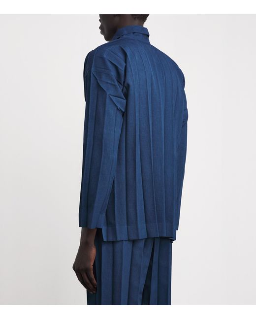 Homme Plissé Issey Miyake Blue Edge Pleat Shirt for men